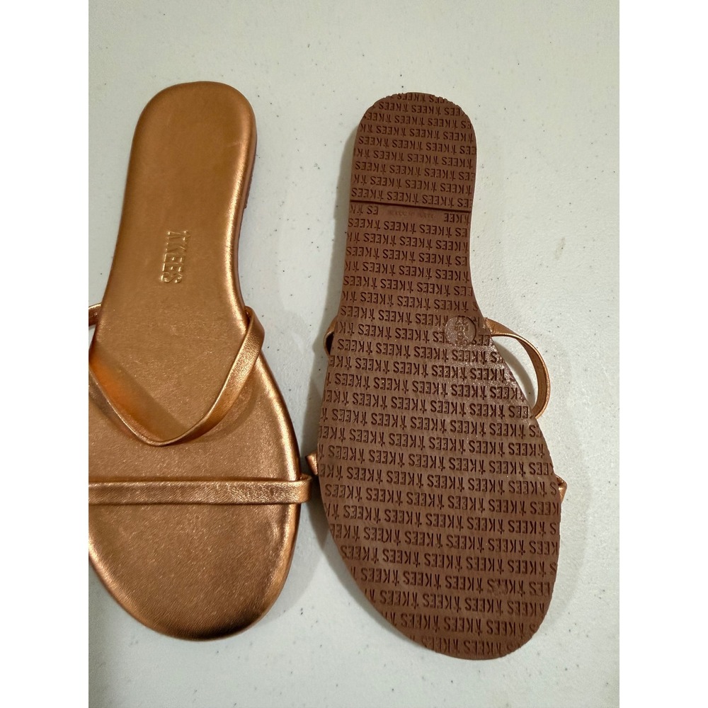 TKEES Gemma Metallic Copper Rose Gold Leather Sandals Womens 6 EUR 37